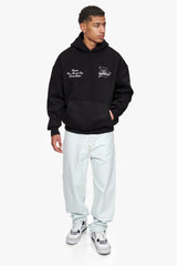 HEAVY OVERSIZE D LOGO HOODIE BLACK