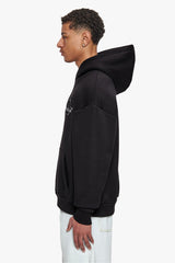 HEAVY OVERSIZE D LOGO HOODIE BLACK