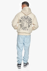HEAVY OVERSIZE FEAR DEATH HOODIE COCONUT MILK