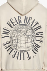 HEAVY OVERSIZE FEAR DEATH HOODIE COCONUT MILK