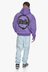 HEAVY OVERSIZE BLURRED LOGO HOODIE WASHED PURPLE