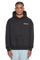 HEAVY OVERSIZE BLURRED LOGO HOODIE BLACK