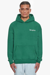 HEAVY OVERSIZE BLURRED LOGO HOODIE WASHED GREEN
