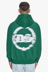 HEAVY OVERSIZE BLURRED LOGO HOODIE WASHED GREEN
