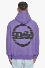 HEAVY OVERSIZE BLURRED LOGO HOODIE WASHED PURPLE