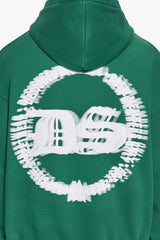 HEAVY OVERSIZE BLURRED LOGO HOODIE WASHED GREEN