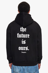 SUPER HEAVY OVERSIZE FUTURE IS OURS HOODIE BLACK