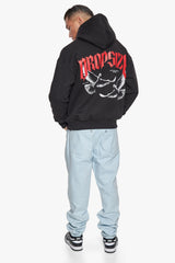 HEAVY OVERZIZE NO FIGHT NO GLORY  HOODIE BLACK