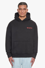 HEAVY OVERZIZE NO FIGHT NO GLORY  HOODIE BLACK