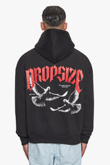 HEAVY OVERZIZE NO FIGHT NO GLORY  HOODIE BLACK