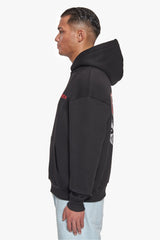 HEAVY OVERZIZE NO FIGHT NO GLORY  HOODIE BLACK