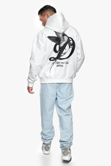 HEAVY OVERZIZE FLY HIGH HOODIE WASHED WHITE