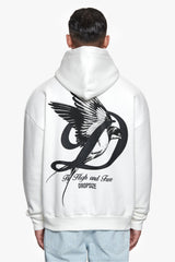 HEAVY OVERZIZE FLY HIGH HOODIE WASHED WHITE