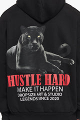 HEAVY OVERZIZE MAKE IT HAPPEN HOODIE BLACK