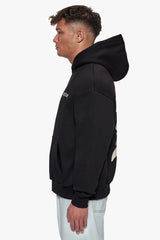 HEAVY OVERSIZE BIRD & ROSES HOODIE BLACK