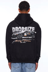 HEAVY OVERSIZE RACING DIVISION HOODIE BLACK