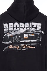 HEAVY OVERSIZE RACING DIVISION HOODIE BLACK
