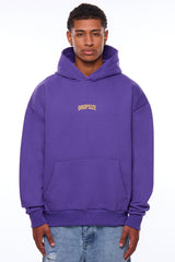 HEAVY OVERSIZE MIDDLE LOGO HOODIE PURPLE