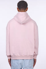 HEAVY OVERSIZE MIDDLE LOGO HOODIE WASHED PINK