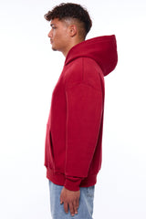 HEAVY OVERSIZE MIDDLE LOGO HOODIE RED