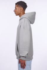 HEAVY OVERSIZE MIDDLE LOGO HOODIE WASHED COOL GREY