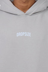 HEAVY OVERSIZE MIDDLE LOGO HOODIE WASHED COOL GREY