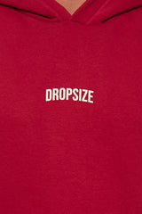 HEAVY OVERSIZE MIDDLE LOGO HOODIE RED