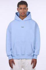 HEAVY OVERSIZE MIDDLE RUBBER PATCH HOODIE BABY BLUE