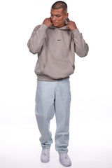 HEAVY OVERSIZE MIDDLE RUBBER PATCH HOODIE STONE