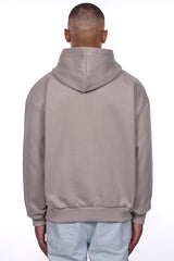 HEAVY OVERSIZE MIDDLE RUBBER PATCH HOODIE STONE