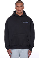 HEAVY OVERSIZE BROKEN DREAMS CIRCLE HOODIE BLACK