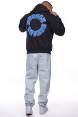 HEAVY OVERSIZE BROKEN DREAMS CIRCLE HOODIE BLACK