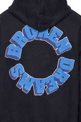 HEAVY OVERSIZE BROKEN DREAMS CIRCLE HOODIE BLACK