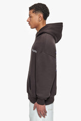 HEAVY OVERSIZE CREW LOVE GLOBE HOODIE WASHED BLACK