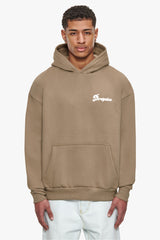HEAVY OVERSIZE BUBBLE LOGO HOODIE SILVER MINK