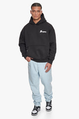 HEAVY OVERSIZE BUBBLE LOGO HOODIE BLACK