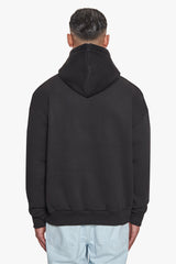 HEAVY OVERSIZE BUBBLE LOGO HOODIE BLACK
