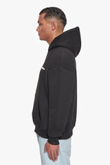 HEAVY OVERSIZE BUBBLE LOGO HOODIE BLACK