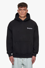 HEAVY OVERSIZE RAISED IN HELL HOODIE BLACK