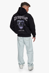 HEAVY OVERSIZE RAISED IN HELL HOODIE BLACK
