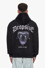 HEAVY OVERSIZE RAISED IN HELL HOODIE BLACK