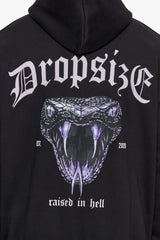 HEAVY OVERSIZE RAISED IN HELL HOODIE BLACK