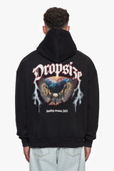 HEAVY OVERSIZE HUNTING SEASON EAGLE HOODIE BLACK