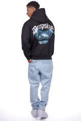 HEAVY OVERSIZE BEST PLACE TO LIVE HOODIE BLACK/BLUE