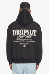 HEAVY OVERSIZE DROPSIZE STUDIOS HOODIE BLACK/COCONUT
