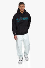 HEAVY OVERSIZE OUTLINE EMBO HOODIE BLACK