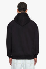 HEAVY OVERSIZE OUTLINE EMBO HOODIE BLACK
