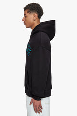 HEAVY OVERSIZE OUTLINE EMBO HOODIE BLACK