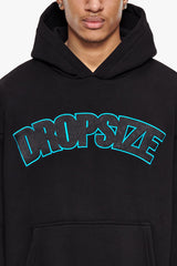 HEAVY OVERSIZE OUTLINE EMBO HOODIE BLACK