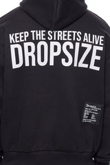 HEAVY OVERSIZE STREETS HOODIE BLACK